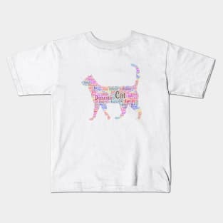 Cat Animal Pet Text Word Cloud Kids T-Shirt